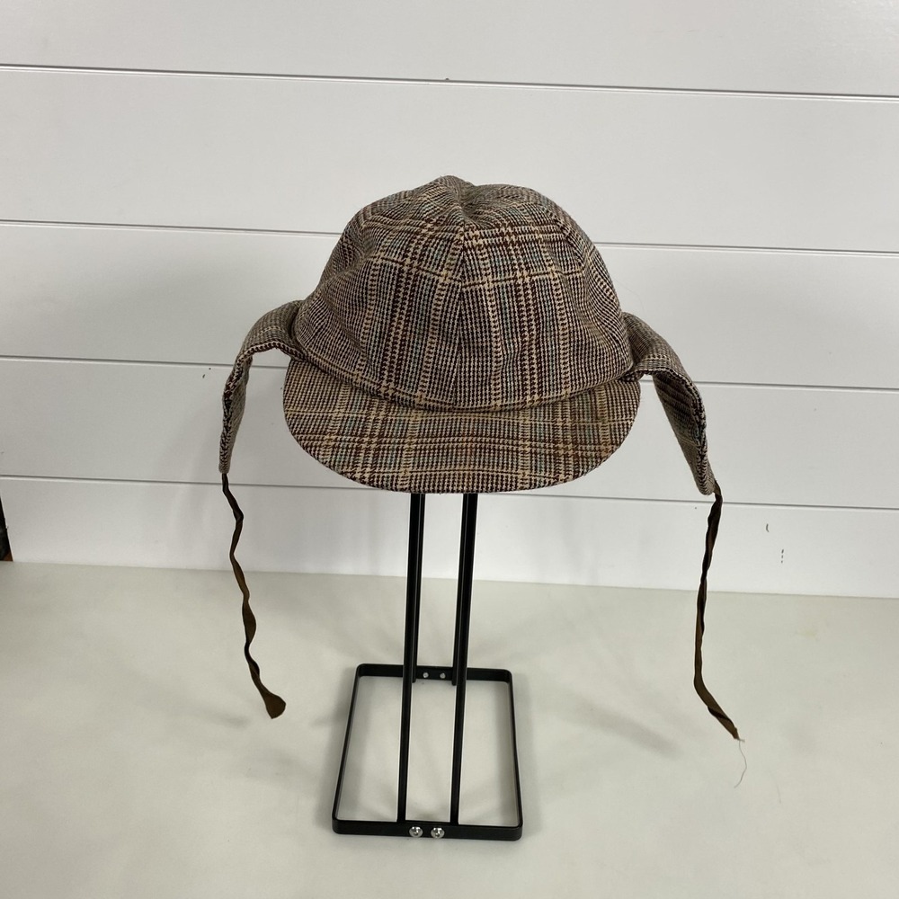 Vintage Tomlinson & Co Hat Cap Fitted Mens Large Plaid Hunting Wool 50s 60s‎
